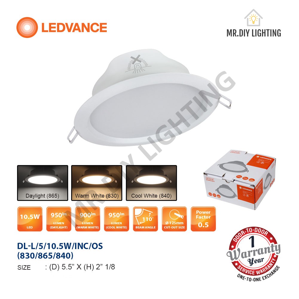 OSRAM LEDVANCE 12.5W/15W/18W 5/6/8 LED ECO DOWNLIGHT