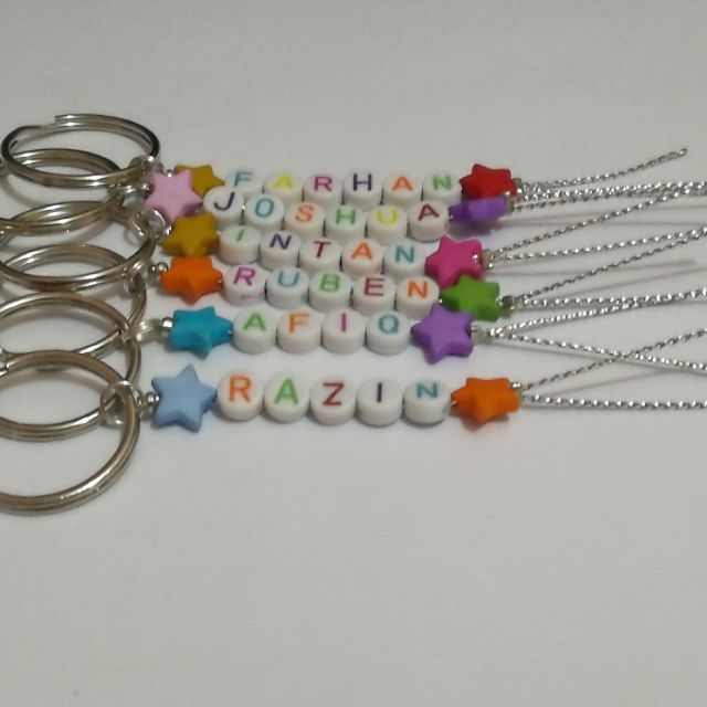 Name best sale bead keychain