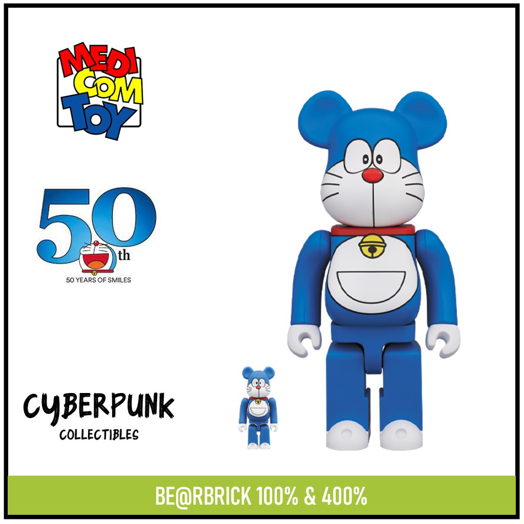 BE@RBRICK Bearbrick Doraemon 50th Anniversary 400% and 100%