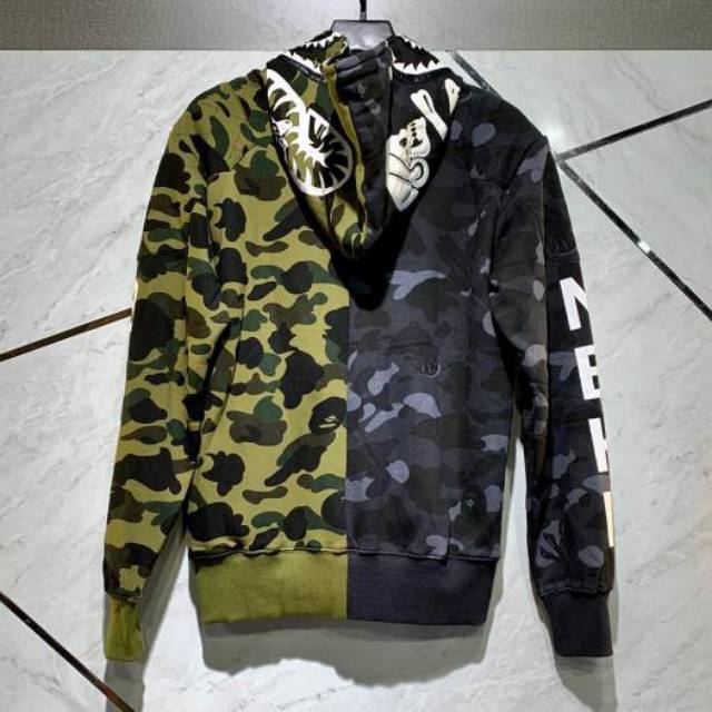 BAPE x Neighborhood Down Shark Jacket Black/Green