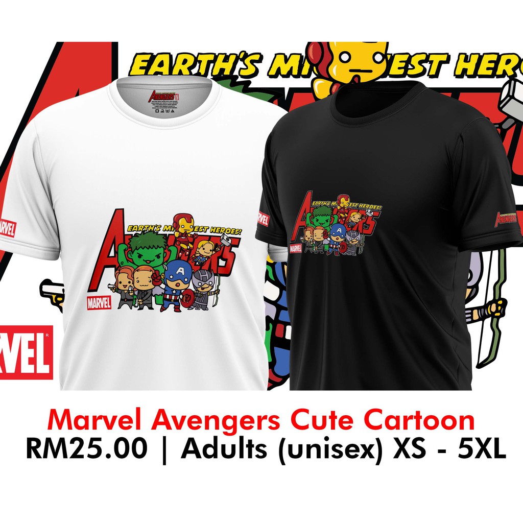 ADULT SHIRTS BAJU DEWASA UNISEX MARVEL AVENGERS TSHIRTS