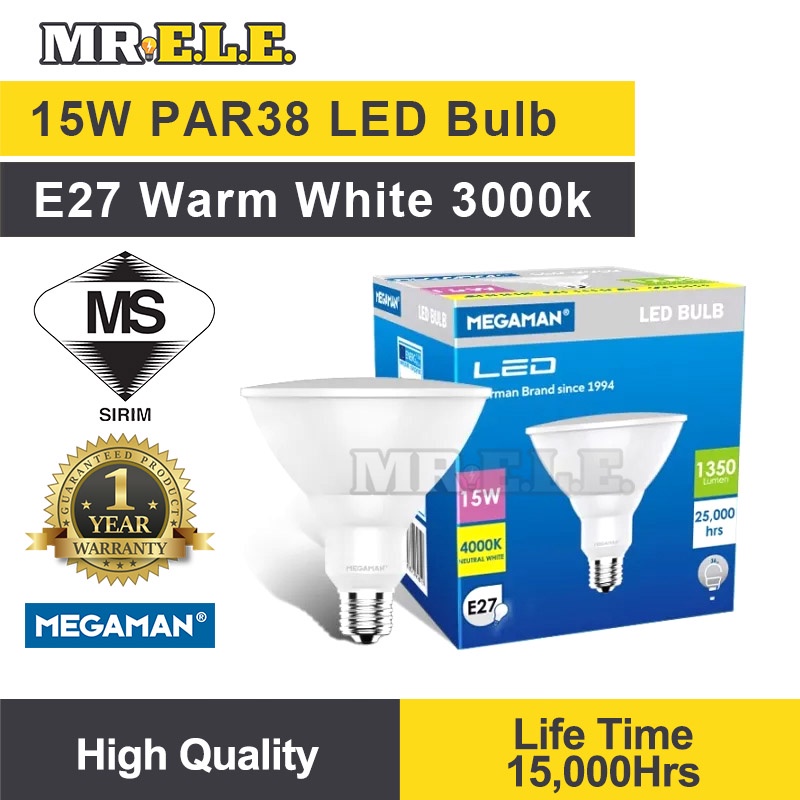 Sirim Megaman LED PAR38 15W E27 LED Spotlight Bulb Replacement