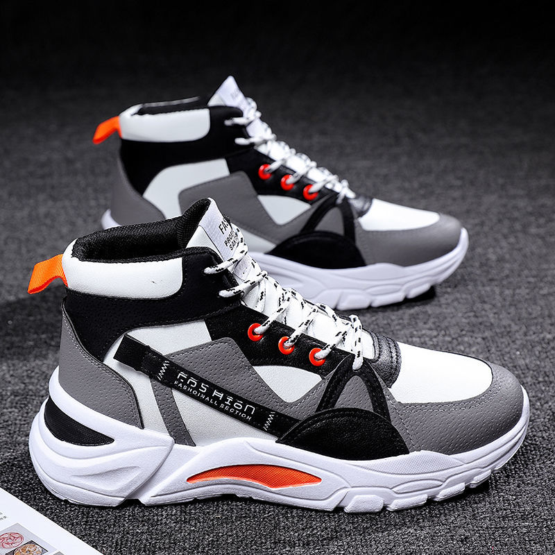 Men's Fashion Athletic Running High Top Sport Sneakers Lace up Casual Shoes