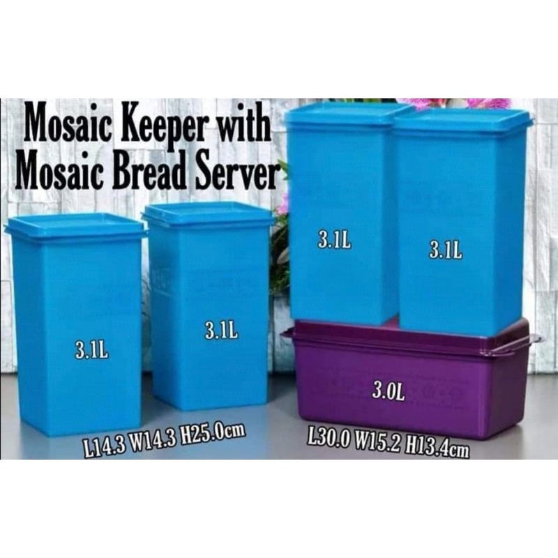 Tupperware Mosaic Bread Server 3.0L/ Bekas Roti/ Bread Keeper/ Roti/ Bread