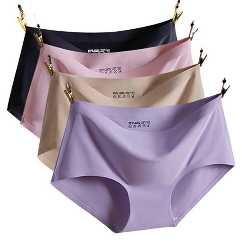 Women Panties Ice Silky Underwear Cool Refreshing Seamless Briefs