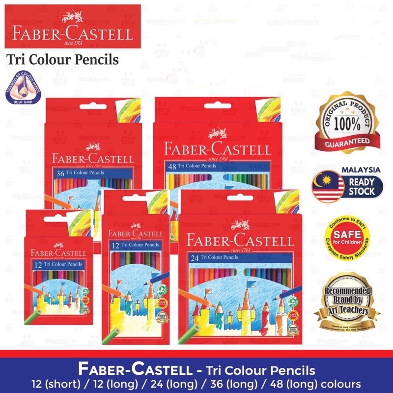 Faber-Castell 12 Pack Tri-Grip Colour Pencils