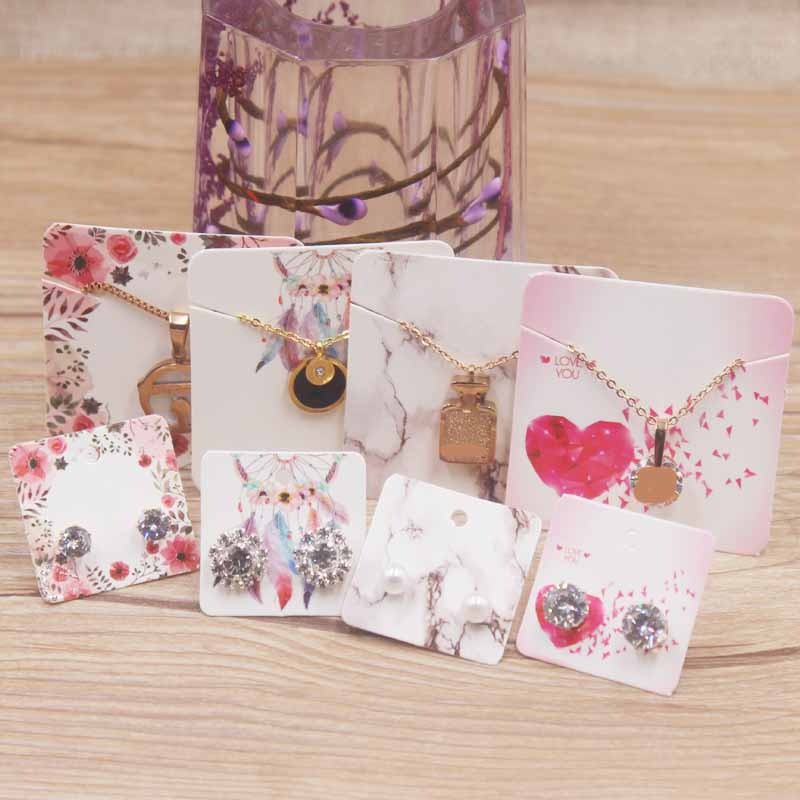 5x6.5cm/5x7cm 50Pcs/Lot Earring Card Cool Girl /Flower Girl /Abstract  painting Fashion paper card Jewelry Accessory Card
