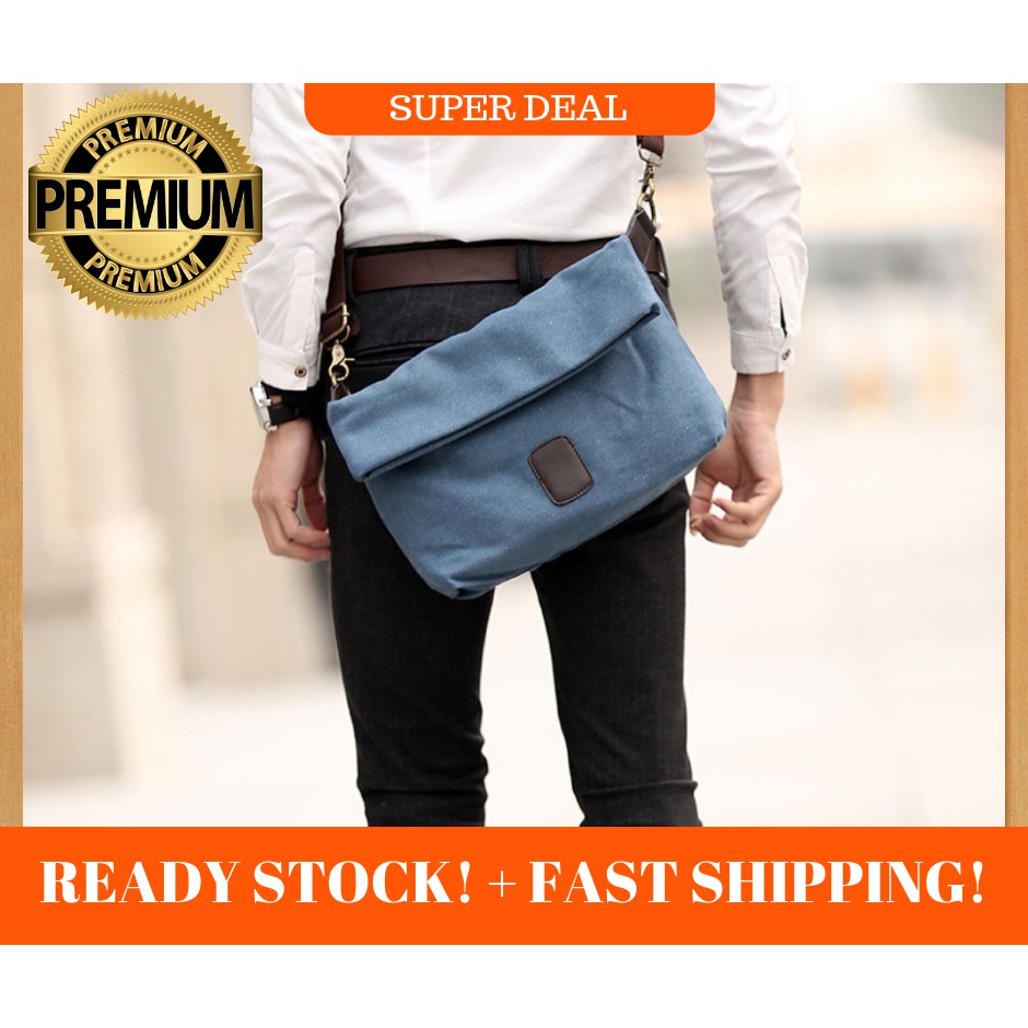 Men's Retro Canvas Shoulder Bag; Messenger Bag, Cross-body Bag