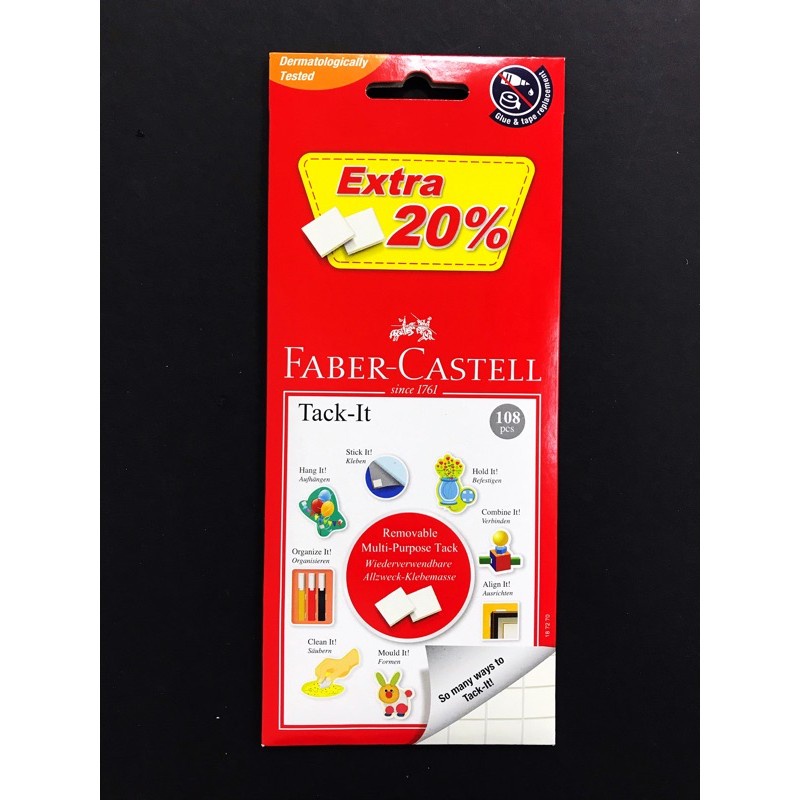 Faber Castell Tack-it Removable Reusable Adhesive Wall Art Craft Pack of 2  