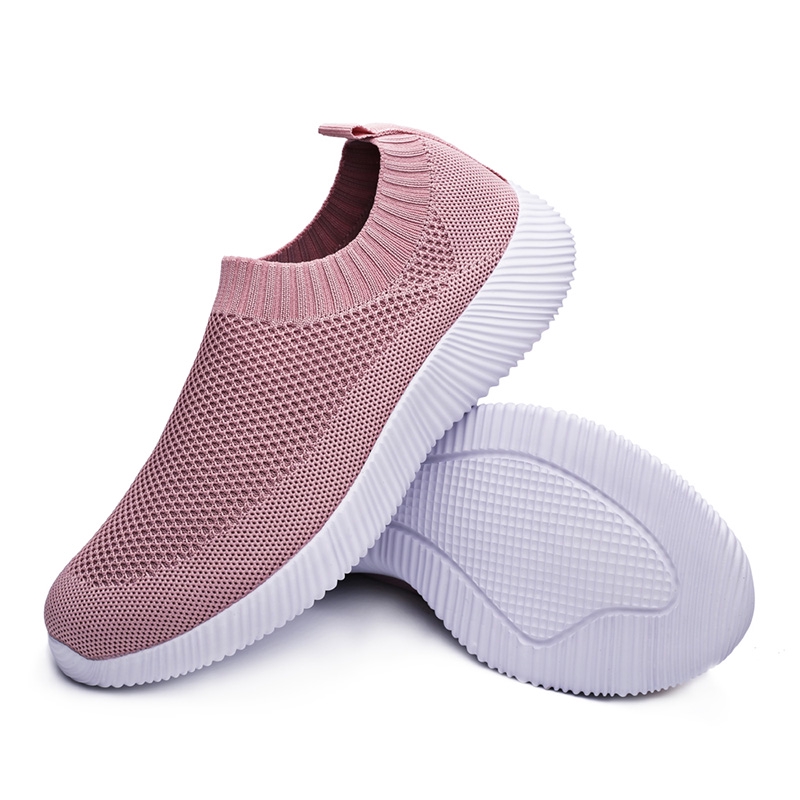 Women s Breathable Flyknit Slip on Sneakers Ultralight Soft