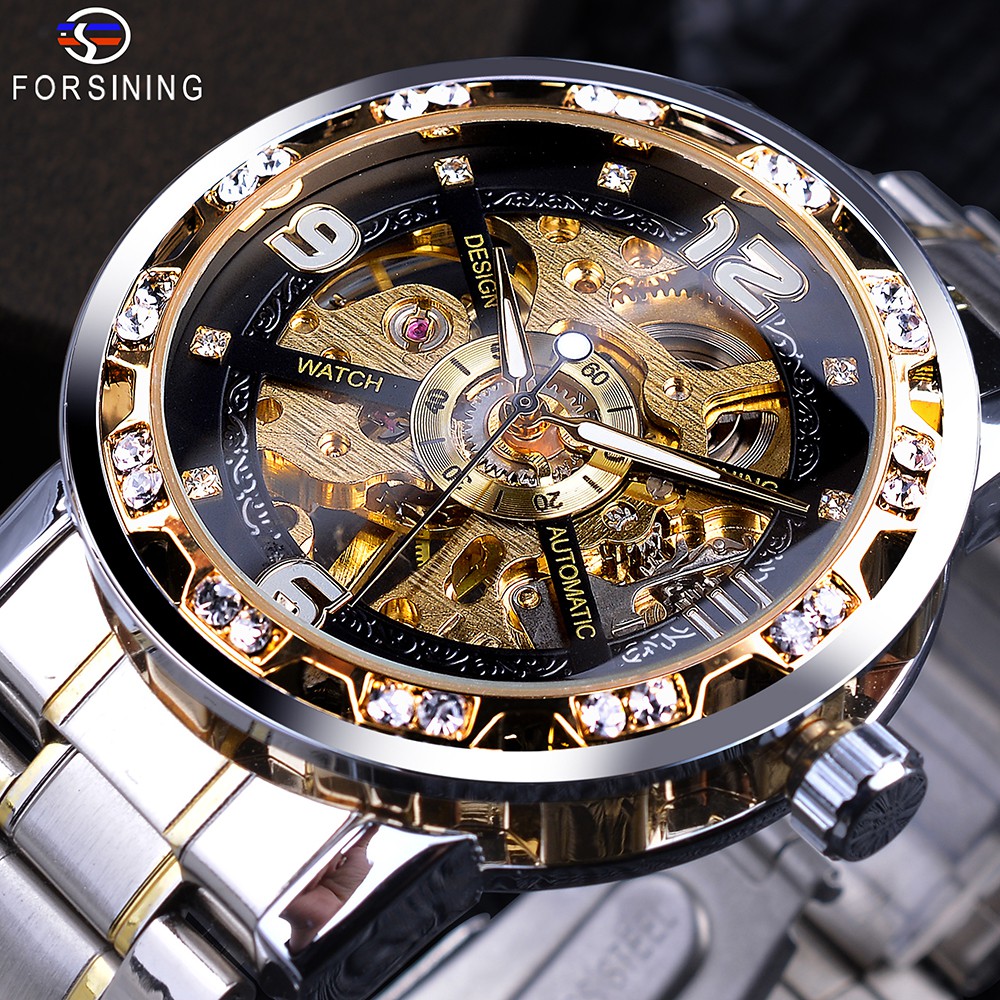 Forsining automatic skeleton discount watch