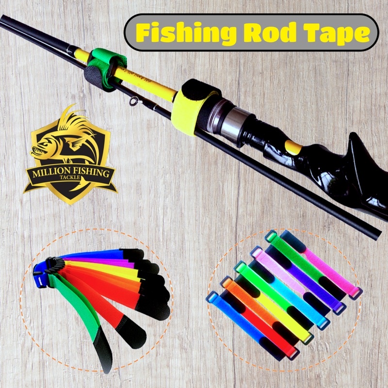 Fishing Rods Tape Belt, Tape Joran Spinning Rod Straps Holders Magic Tape Strap  Fishing Rod Tie-Black/White