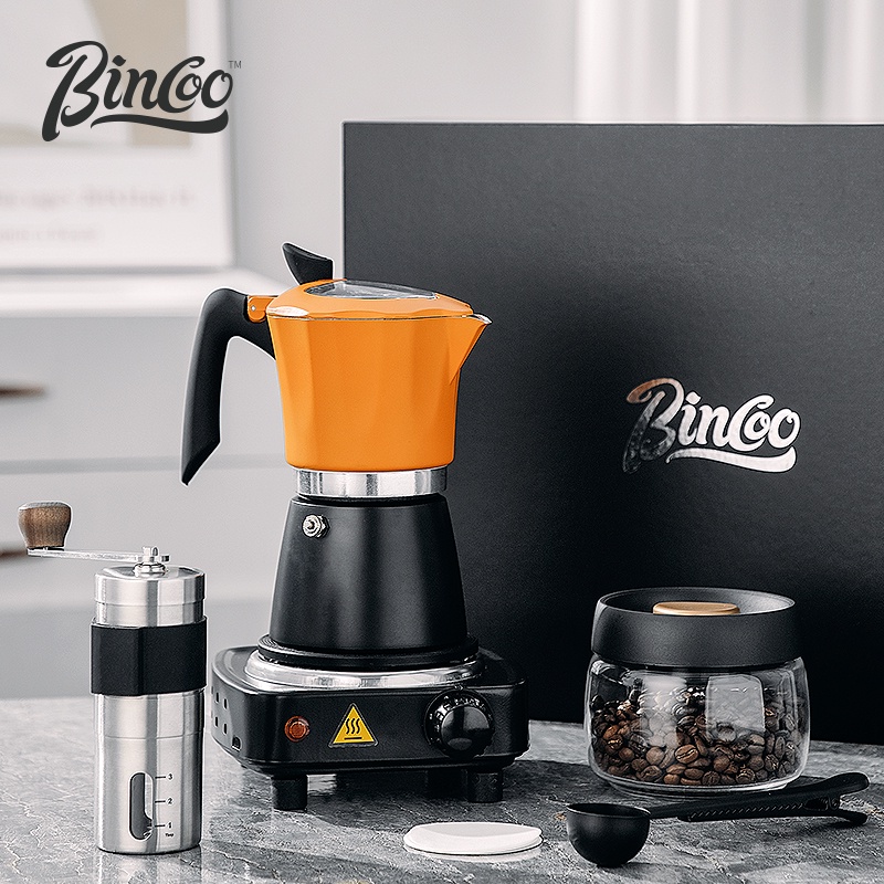 Bincoo 120ML/2 Cup Stovetop Espresso Maker Double Valve Moka Pot with  Thermostat Extractor,Italian Espresso Moka Pot with Powder Dispenser and  Filter