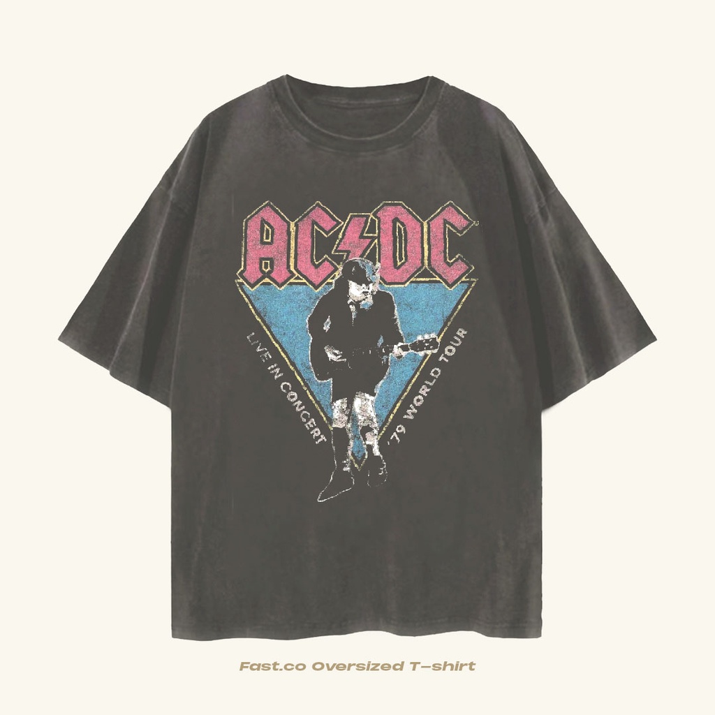 Acdc Band Vintage Tshirt (Dress) Kaos Band AC/DC Live In Concert