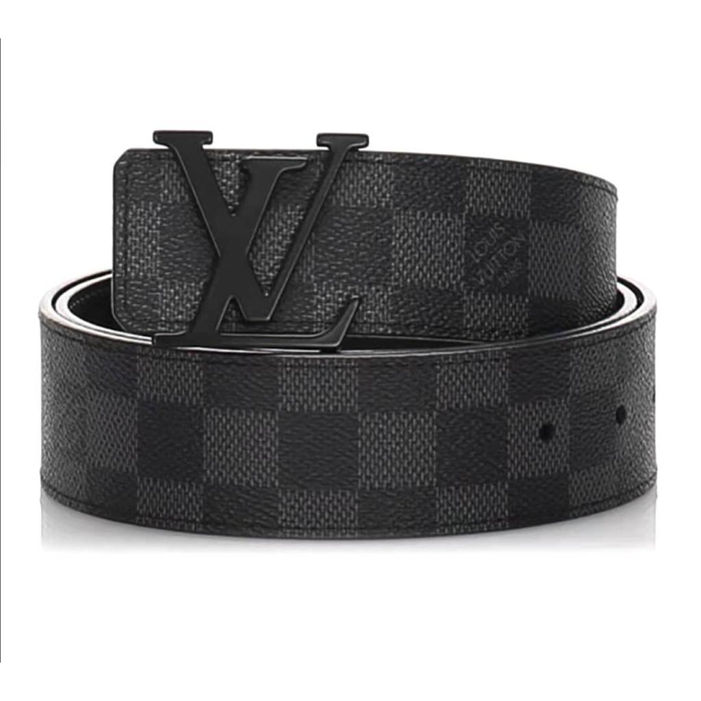 LV Louis Vuitton Belt Initiales Damier Graphite Black Grey, Men's Fashion,  Watches & Accessories, Belts on Carousell