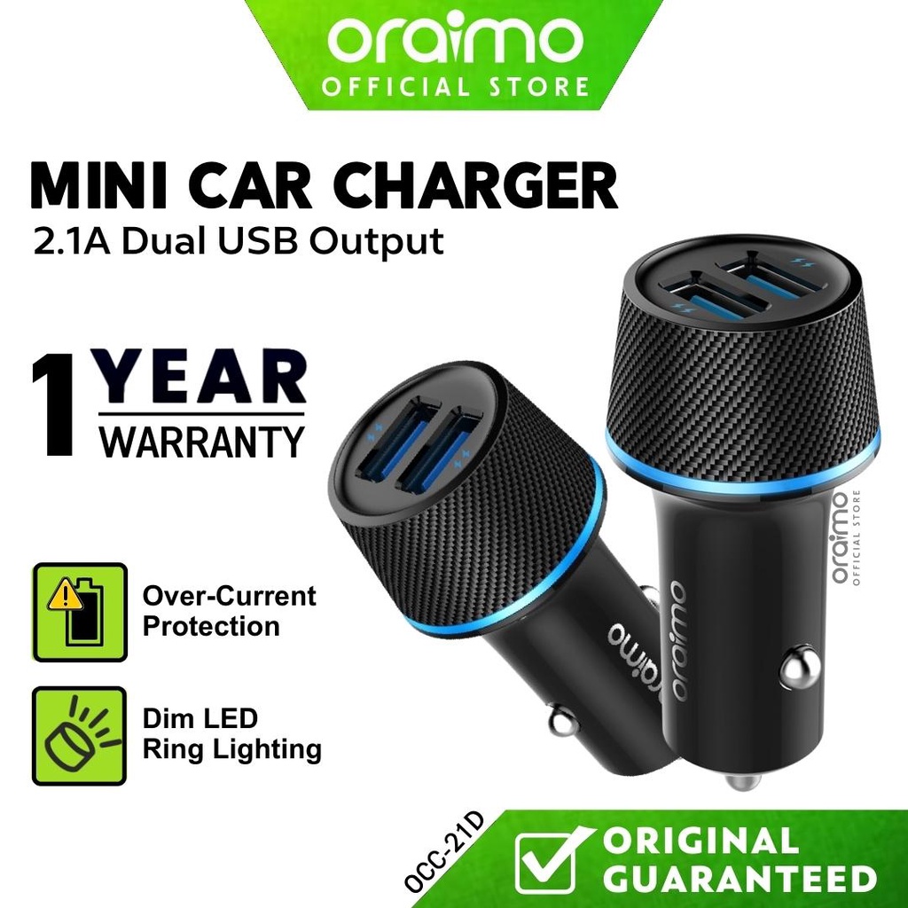 Adaptateur Chargeur - Voiture Oraimo Double Port USB Fast Charging -  OCC-21D - KTS00184 - Sodishop Guinée