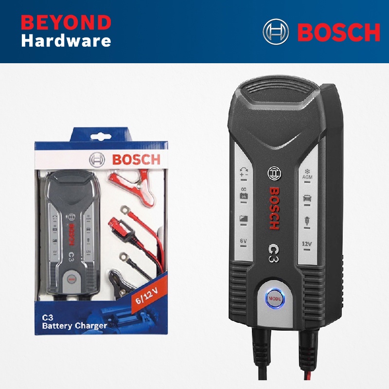 BOSCH C3 Fully Automatic 4 Mode 6/12V Smart Battery Charger & Maintainer  (3.8 Amps) - 018999903M