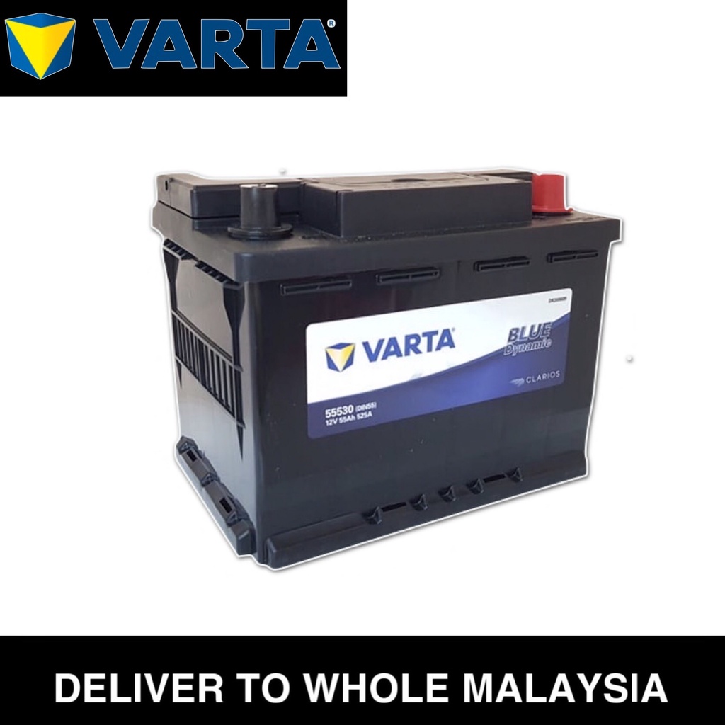 Varta Blue Dynamic LN2 55530 DIN55 DIN55L Maintenance Free Car Battery, Made in Korea