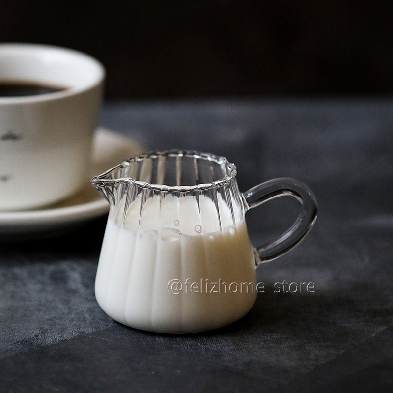 Mini Glass Milk Cup Coffee Milk Pitcher Cup Small Glass Milk Jug