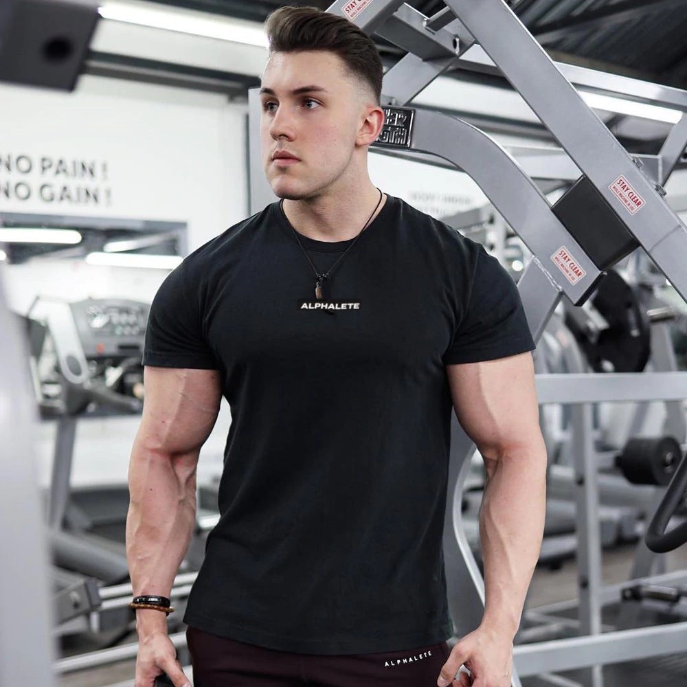 ALPHALETE USA GYM FITNESS TSHIRT MURAH UNISEX 100% PREMIUM COTTON [READY  STOCK]