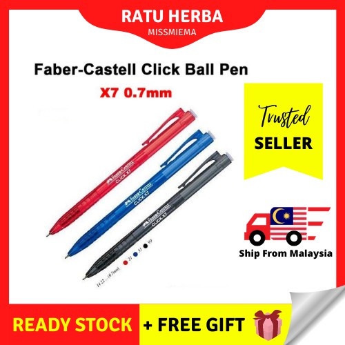 Faber Castell Click Ball Pen X7 0.7mm Black Pen Faber Castell Pen