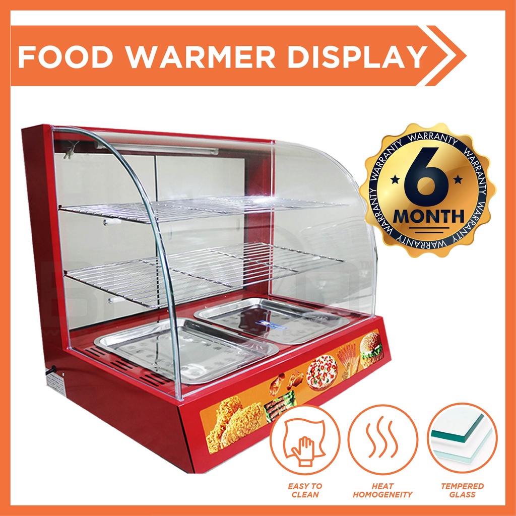 Food Warmer Display Pemanas Makanan Warmer Showcase Commercial