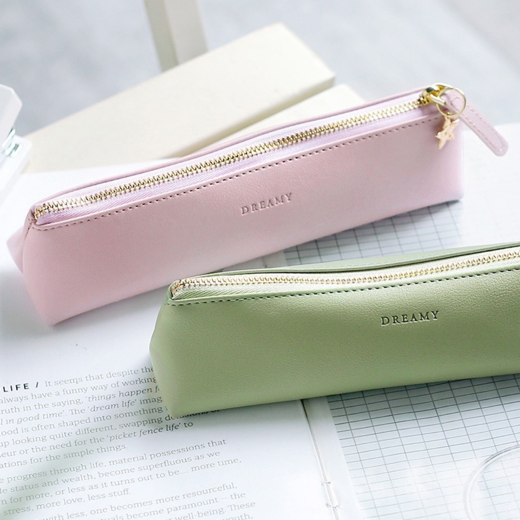 Dreamy Sunny Leather pencil case Leather storage case multiple