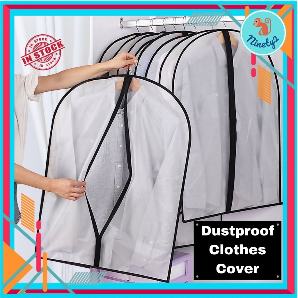 Plastic Clothes Cover Zip Sarung Plastik Baju Gantung Hanging