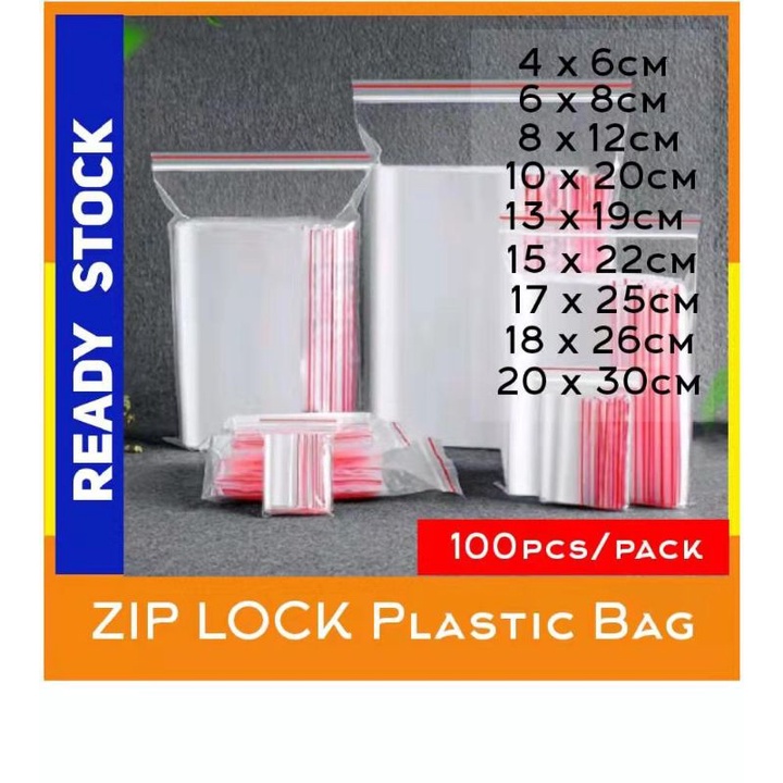 100pcs Transparent Plastic Self-sealing Bags (size: 4*6cm, 6*8cm