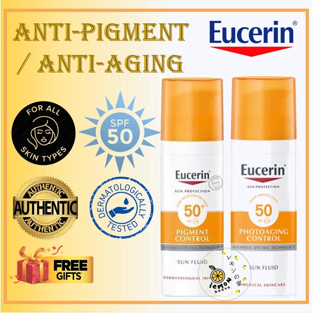 Eucerin Sun Fluid Photoaging/Pigment Control SPF50 50ml Sunblock Sunscreen  Sun Protection