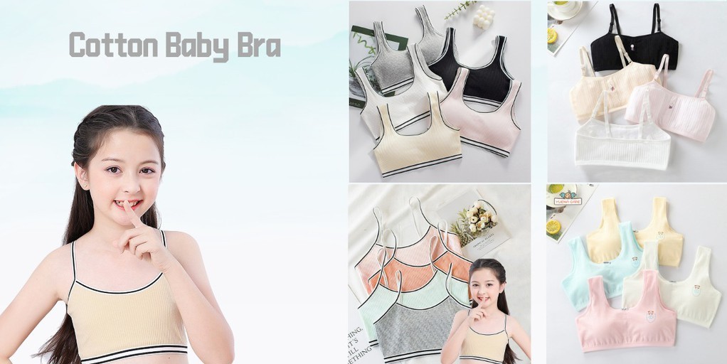 Teen Girls Bra Underwear Vest Puberty Sport Training Bra Breathable No  Trace Bras for Teen Girl 8-12Y,5pcs 