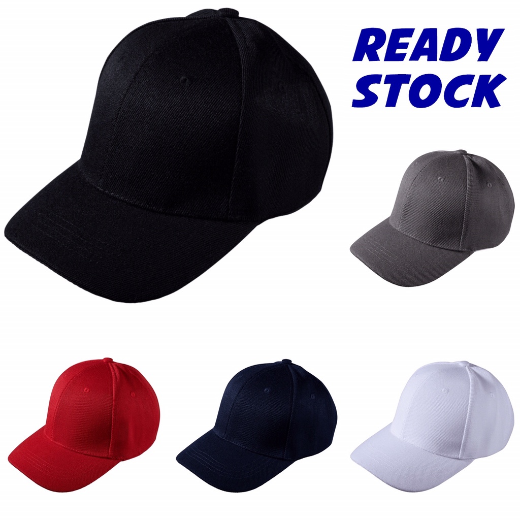 Men's Plain Baseball Cap Velcro Adjustable Curved Visor Hat - 3 Pack