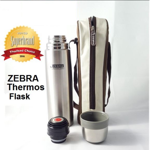 Zebra stainless steel store thermos