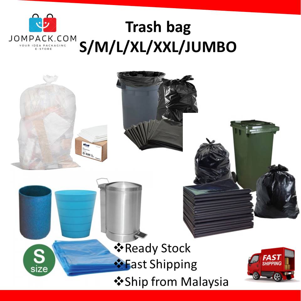 Multi-size XS-XL Garbage Bag Packet / Plastic Rubbish Bag / Trash Bag / Bin  Bag / Plastik Sampah