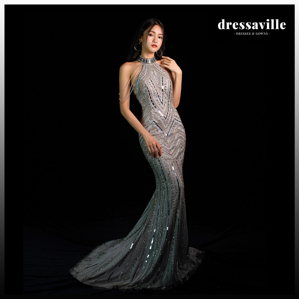 S Silver Gatsby Gown (Evening Gown)