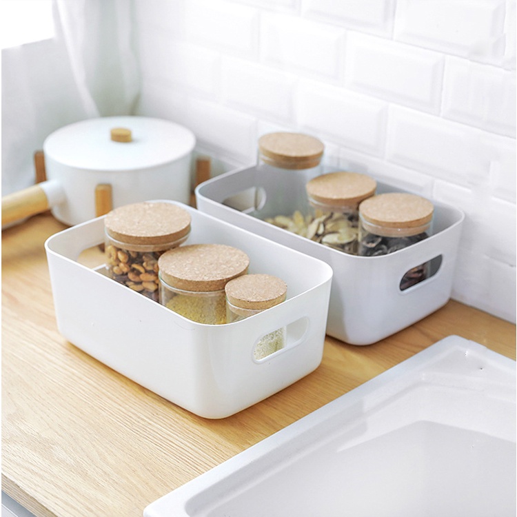 Sundry Storage Box Desktop Plastic Cosmetic Packing Box Kitchen Storage Box  Snack Storage Basket
