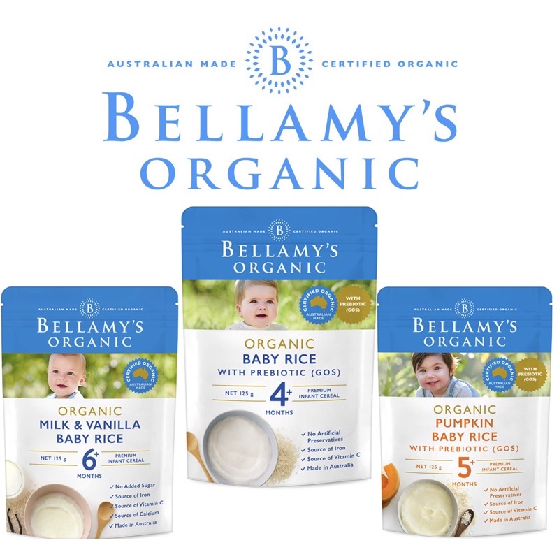 Bellamy organic baby rice best sale 4 months