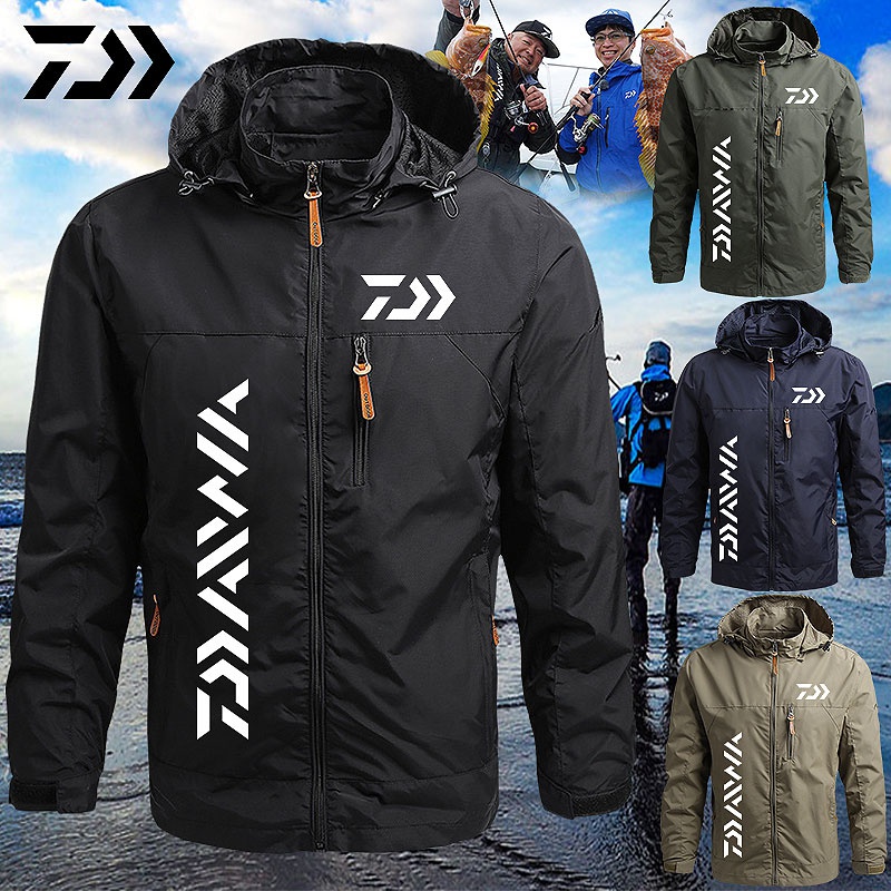 DAIWA Fishing Clothing Winter Men Outdoor Jacket Waterproof Warm Coats Male  Casual Thicken Velvet Fishing Jacket Mens Outwear Overcoat