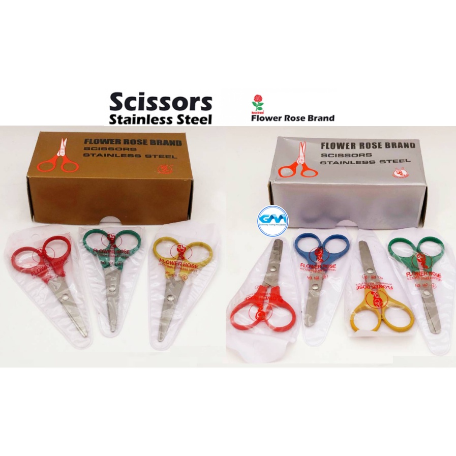 Flower Rose Brand Scissors No.101 / No.102, Student Scissor, Gunting, 剪刀