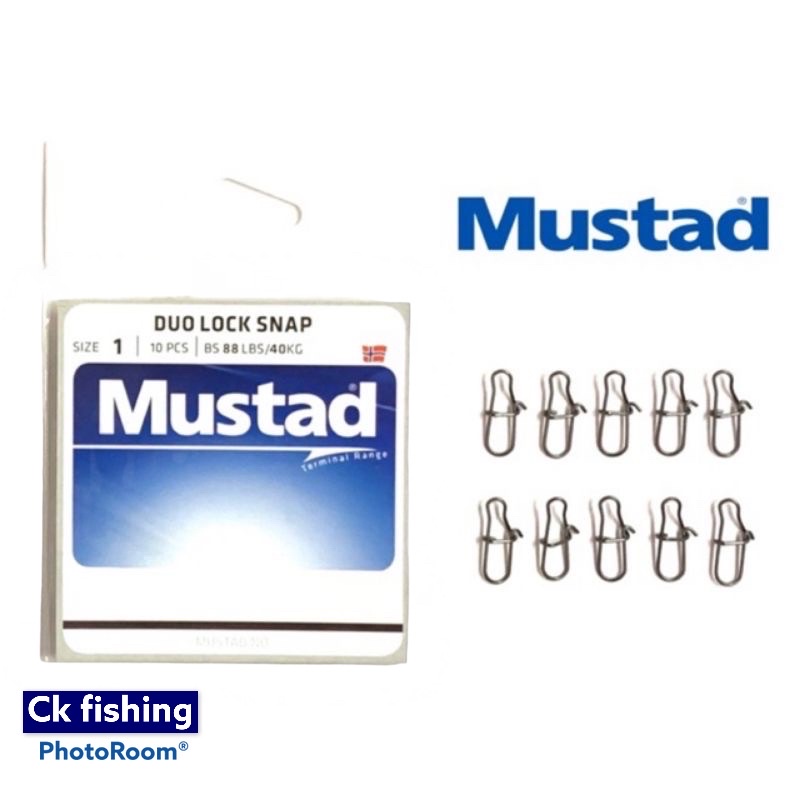 Mustad Duo Lock Snap Model MA028-BN Size #00 Test 20kg To Size #3 Test 66kg  / Fishing Casting Snap / Snap Gewang Pancing