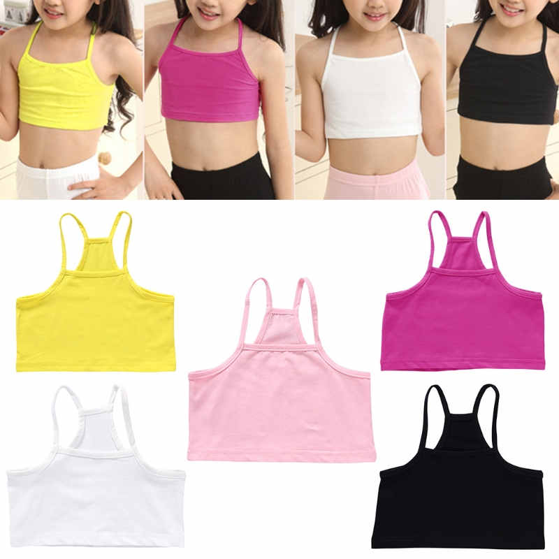 Rovga T Shirt For Girl 4Pc Kid Girls Underwear Foam Bra Vest Children  Underclothes Sport Undies Clothes Short Sleeve Kids Tops