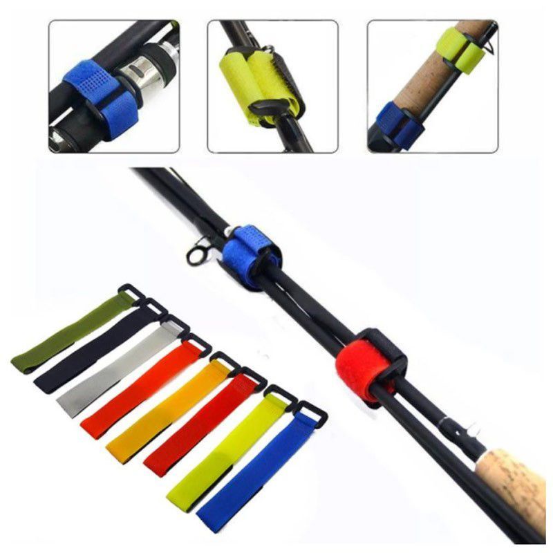 Random Color ! 1/10pcs Reusable Fishing Rod Cable Ties Belt
