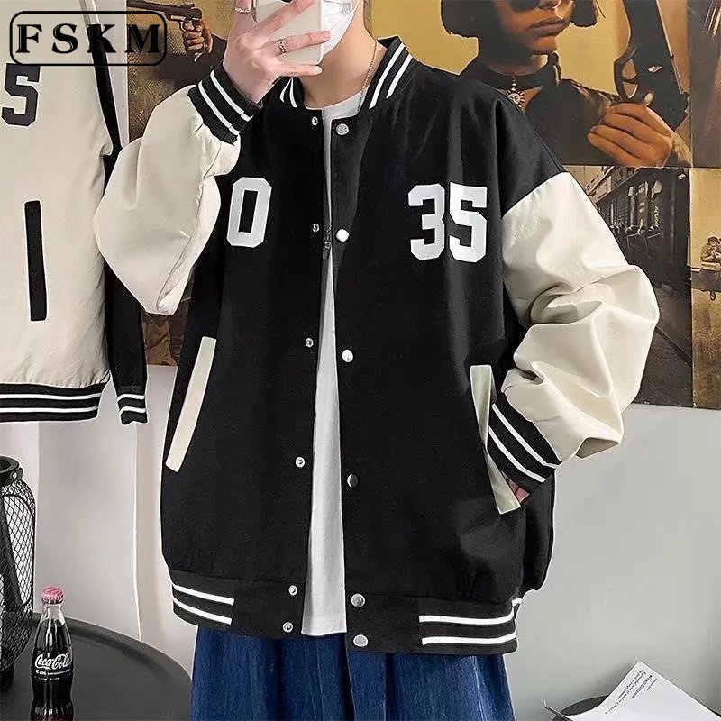 Fashion Korean Casual Loose Winter Jeket Bomber Basketball Baseball Varsity  Jacket Men Jaket Man Lelaki, Women's Fashion, Coats, Jackets and Outerwear  on Carousell