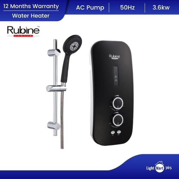 Rubine 3.6kW SSE892A Instant Water Heater AC Booster Low Noise Inverter Pump  2-In-1 Shower Head Pemanas Air Mandi 水泵热水器 | Shopee Malaysia