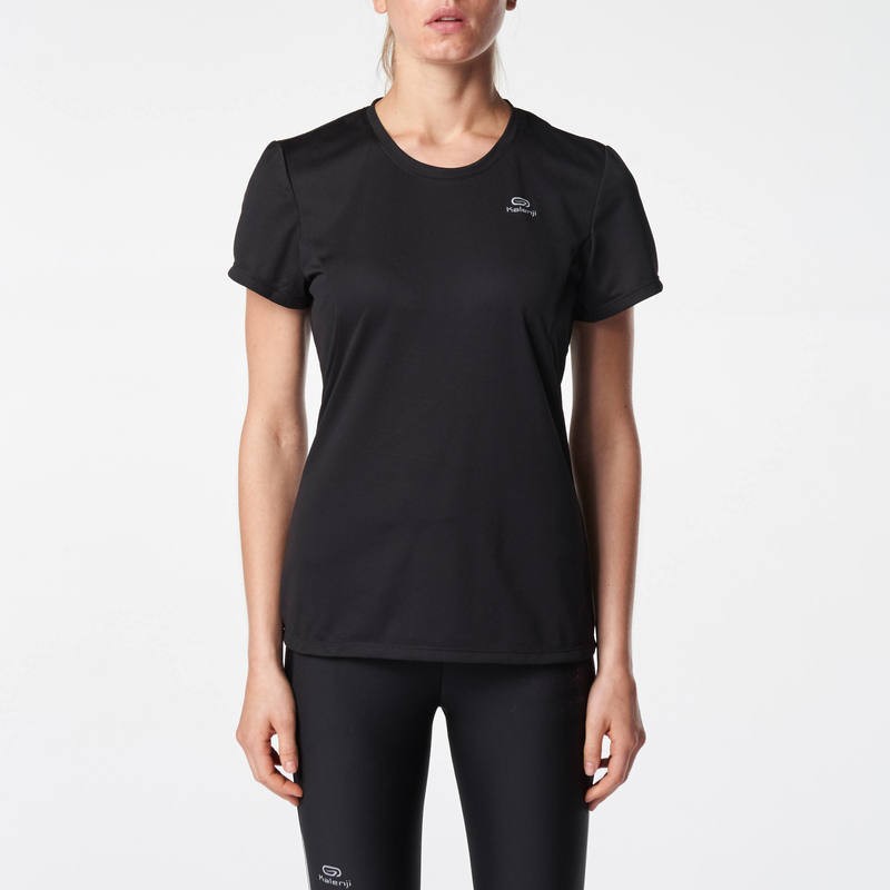 KALENJI RUN DRY WOMEN S RUNNING T SHIRT BLACK Shopee Malaysia