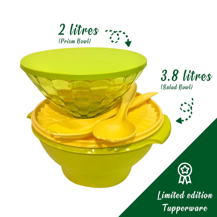 Tupperware -Classic Petal Collection Large Salad Bowl with Forks