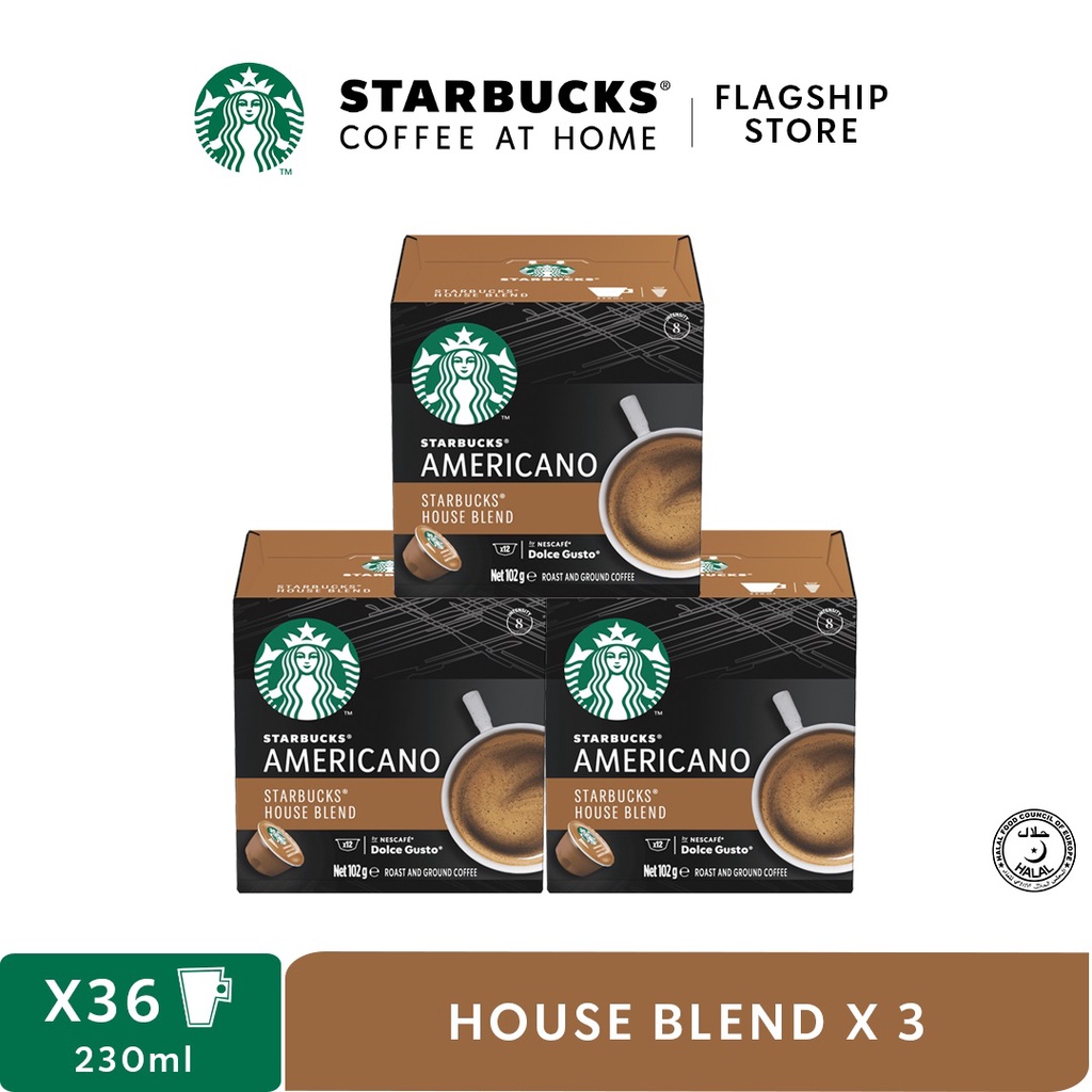 108 Capsules House Blend Americano Starbucks by Nescafé Dolce Gusto  American Long Coffee