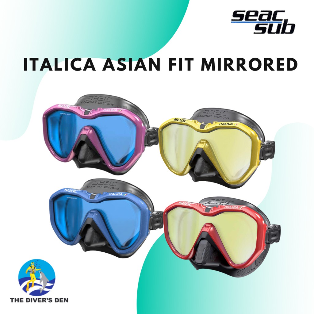 Seac Sub Italica Asian Fit Mirrored Dive Mask ( Single Lens