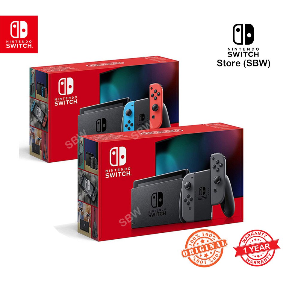 PROMO Nintendo Switch Neon Grey V2 Console 1 Year Nintendo Official Warranty Shopee Malaysia