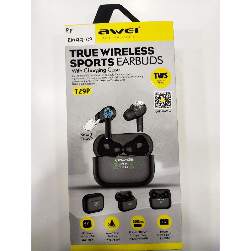 awei true wireless sports earbuds t29p Shopee Malaysia